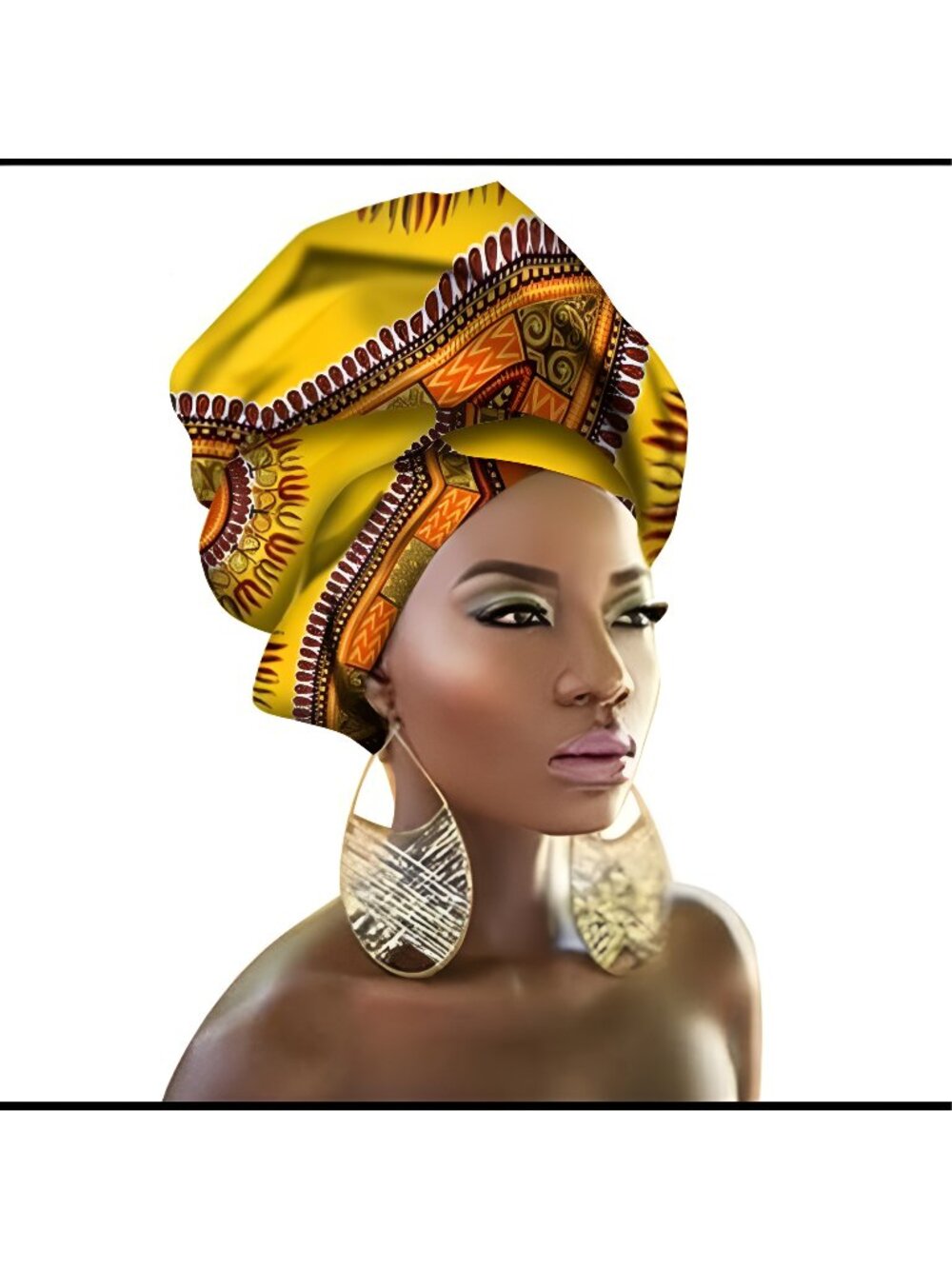 African Traditional Wax Print Head wrap Scarf, Women Multi-Color Headband (TJ43)